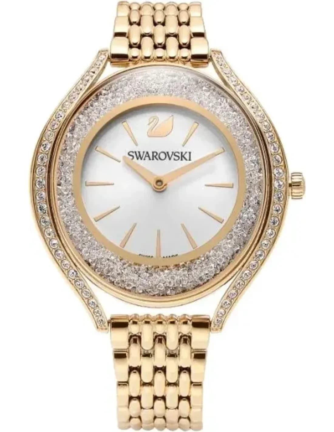 Montre Femme Swarovski Crystalline Aura 5519456 en acier doré jaune
