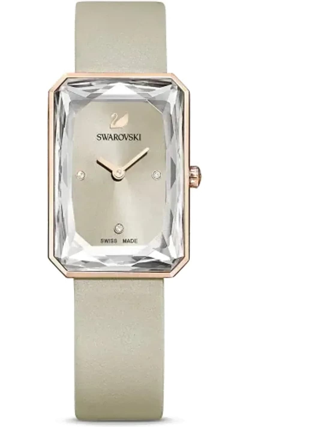 Montre Femme rectangulaire Swarovski Uptown 5547716 bracelet cuir beige