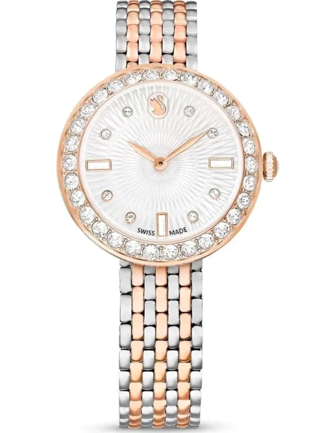 Montre Swarovski Certa 5672971 bracelet en acier inoxydable bicolore boitier incrusté de cristaux