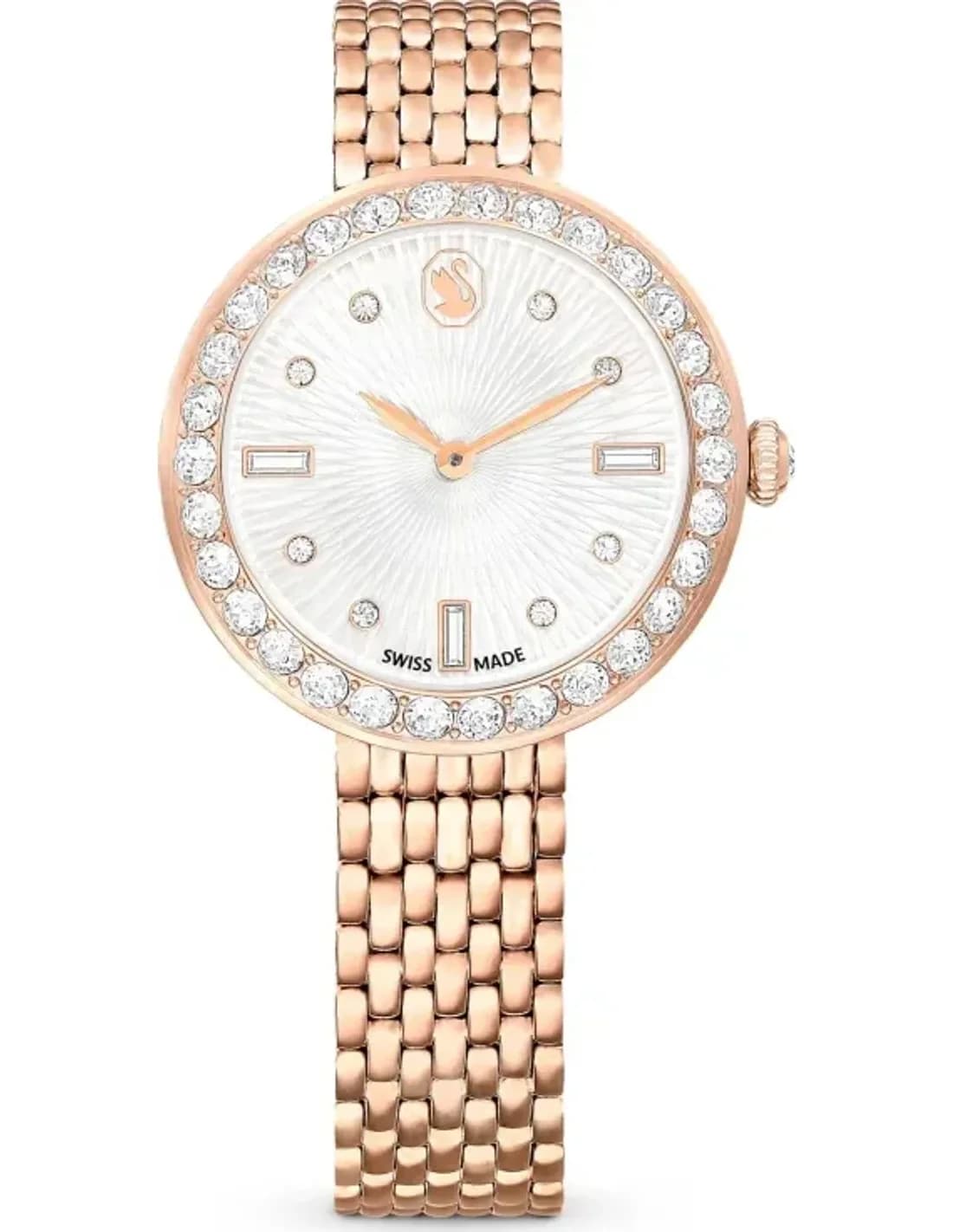 Montre Swarovski Certa 5672981 bracelet en acier inoxydable or rose boitier incrusté de cristaux