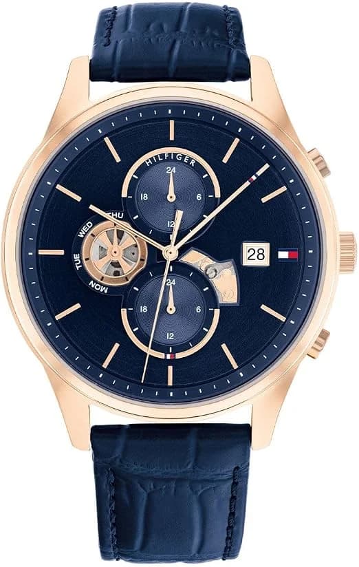 Montre Homme Tommy Hilfiger Weston 1710503 cadran bleu bracelet cuir