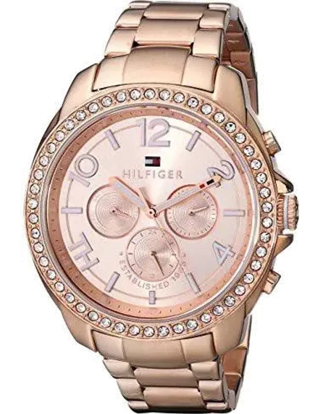 Montre Femme Tommy Hilfiger Serena 1781466 tons or rose et strass