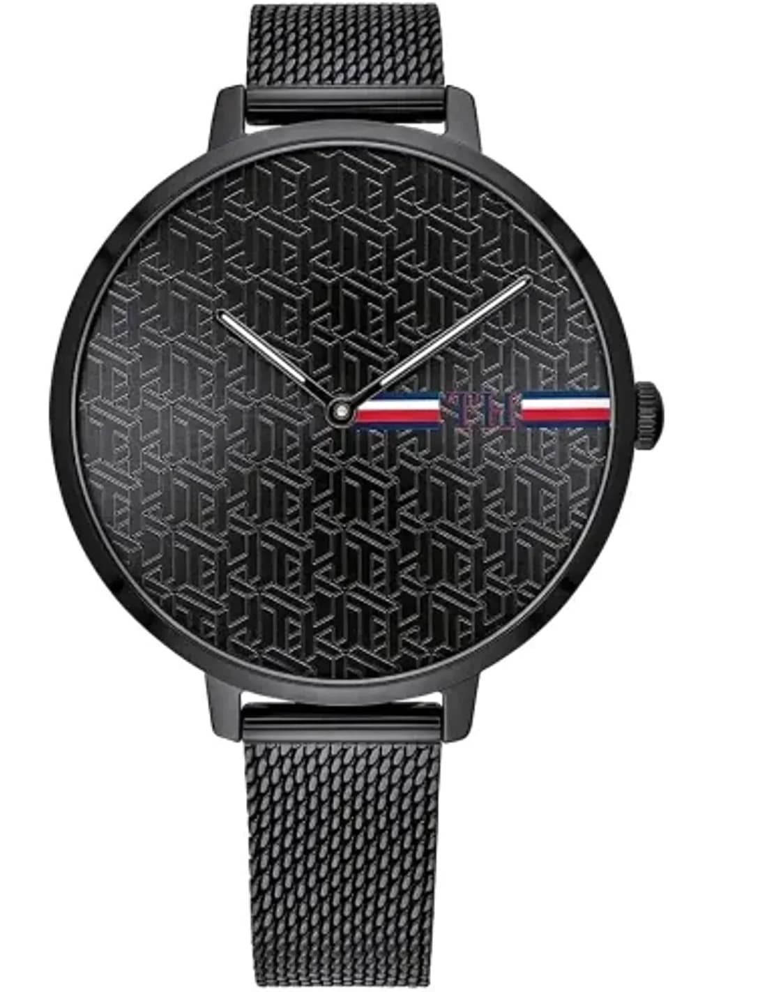 Montre Tommy Hilfiger Alexa 1782160 Cadran noir bracelet en maille milanaise