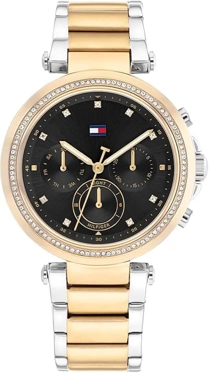 Montre Femme Tommy Hilfiger Emily 1782702 cadran noir bracelet acier