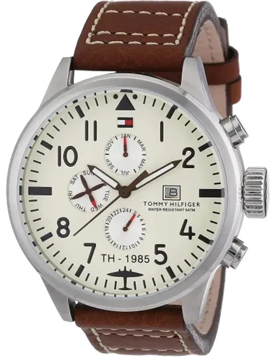 Montre Homme Tommy Hilfiger 1790684 modèle aviateur cadran beige