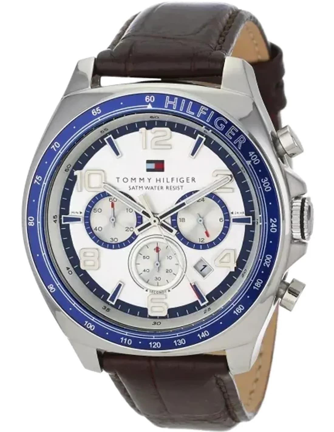 Montre Homme Tommy Hilfiger 1790937 Lunette bleue et boîtier argenté