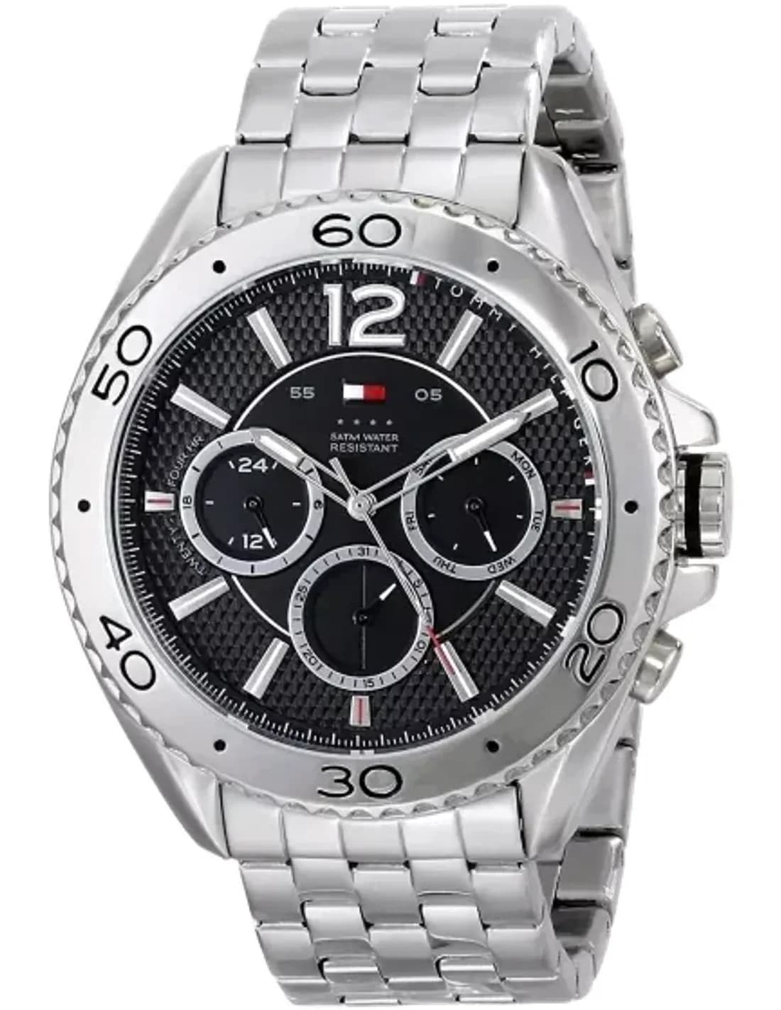 Montre Homme Tommy Hilfiger Grant 1791047 Maillons fins et lunette crantée