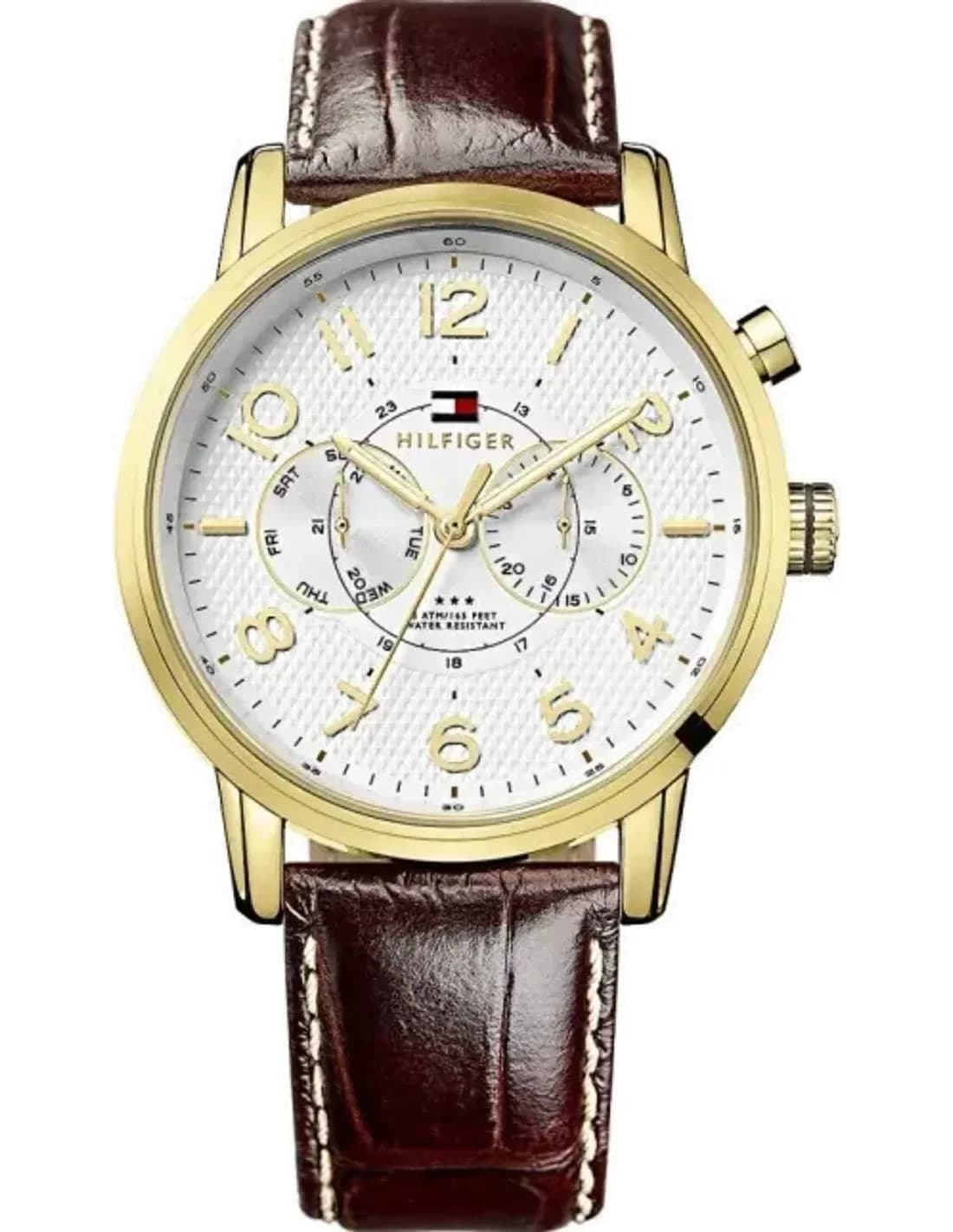 Montre Homme Tommy Hilfiger Calan 1791082 Bracelet aspect croco en cuir marron