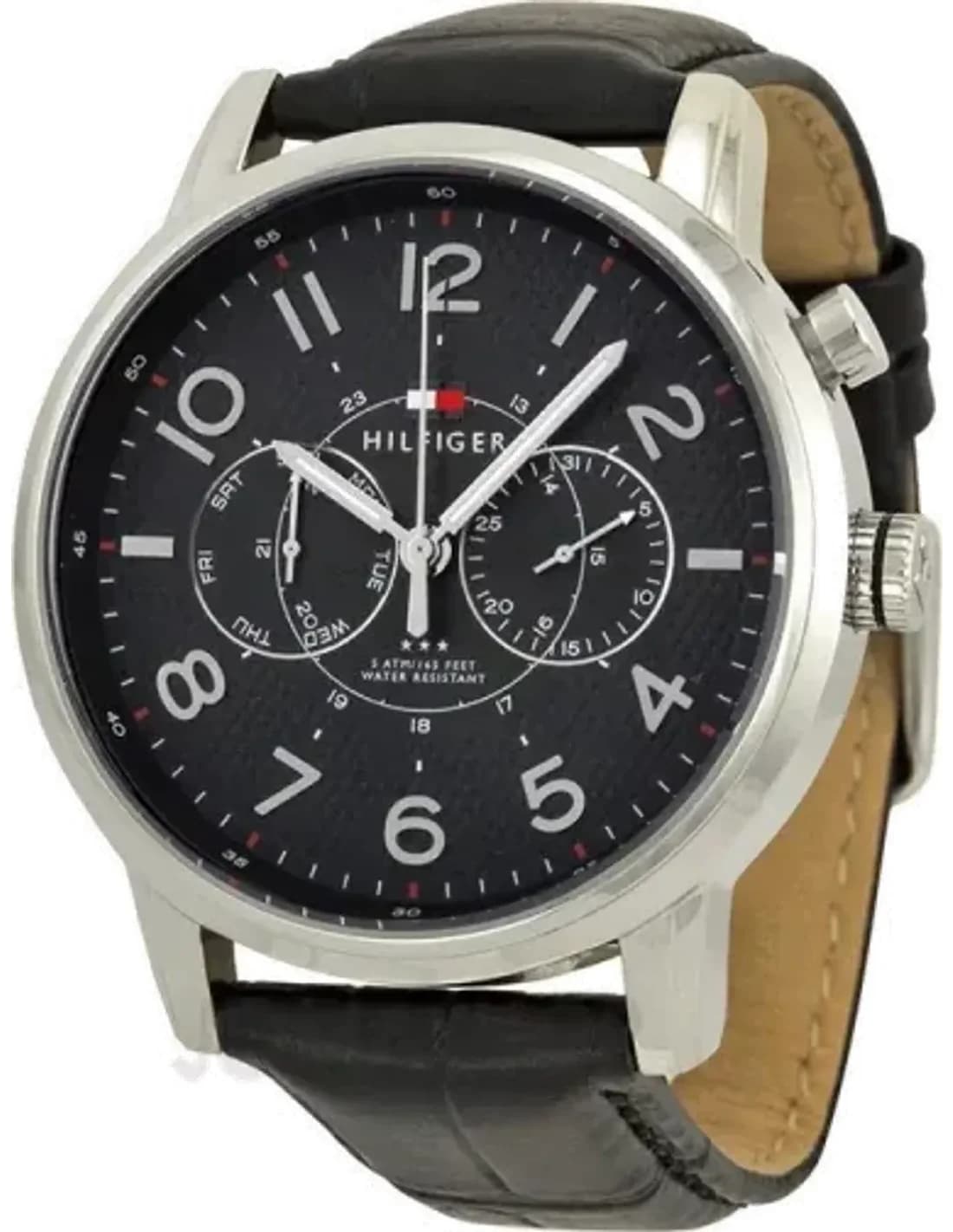 Montre Homme Tommy Hilfiger Calan 1791083 Bracelet En Cuir coloris noir