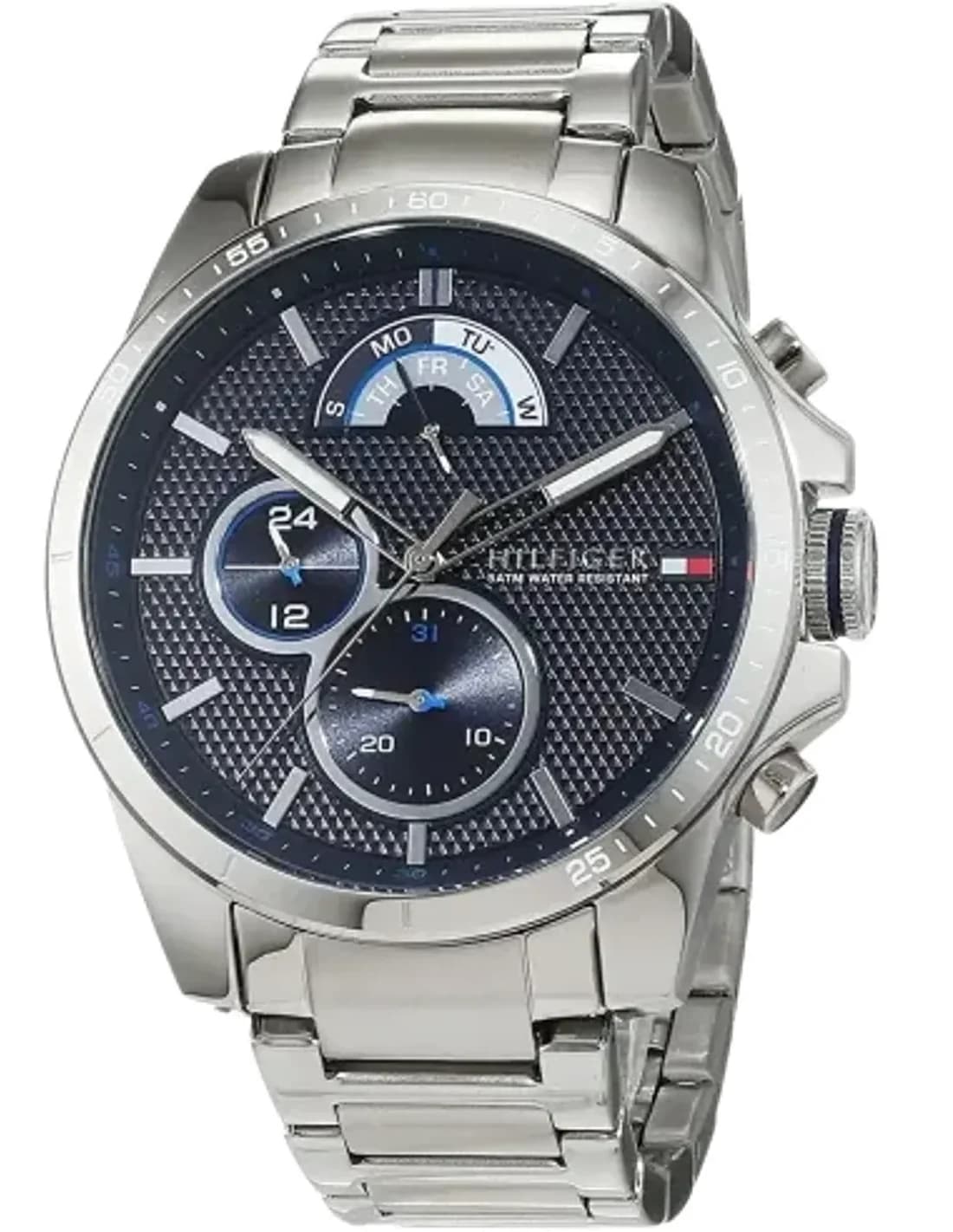 Montre Tommy Hilfiger 1791348 Bracelet Acier Argenté et Cadran Bleu