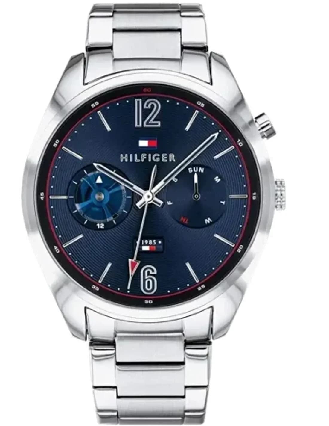 Montre Homme Tommy Hilfiger Deacon 1791551 Cadran Bleu avec Argent Acier