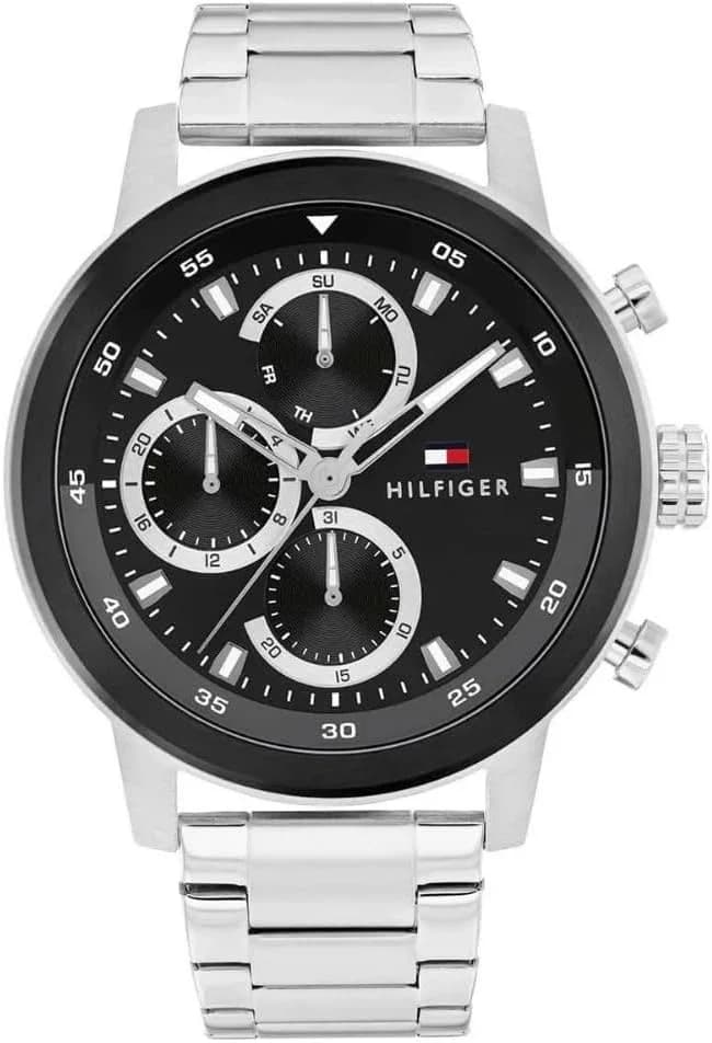 Montre Homme Tommy Hilfiger Rocky 1792181 cadran noir bracelet acier