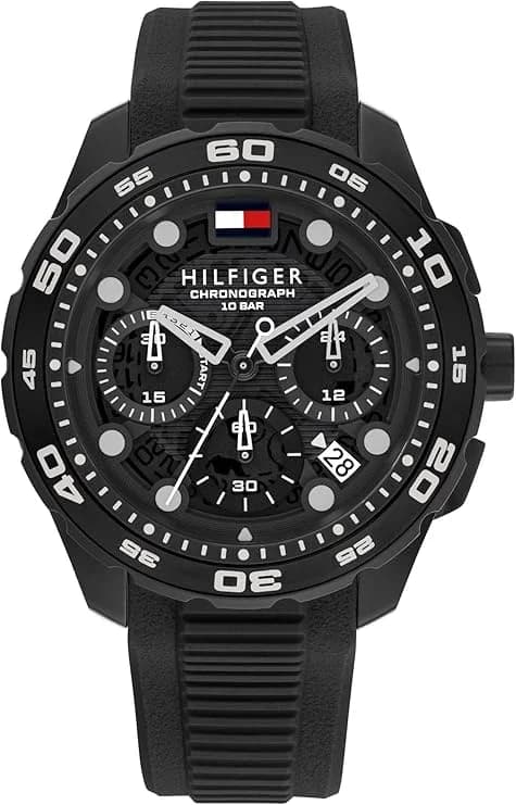 Montre Homme Tommy Hilfiger TH-Regatta 1792233 cadran noir bracelet silicone