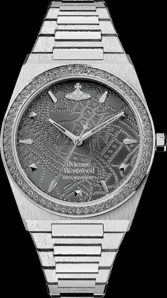 Montre Femme Vivienne Westwood Charterhouse VV244GYSL bracelet argenté en acier cadran gris