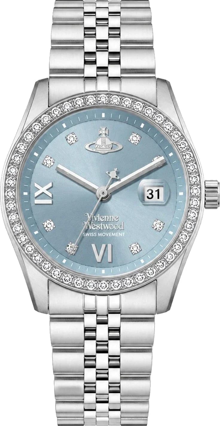 Montre Femme Vivienne Westwood VV317LBLSL cadran bleu bracelet acier