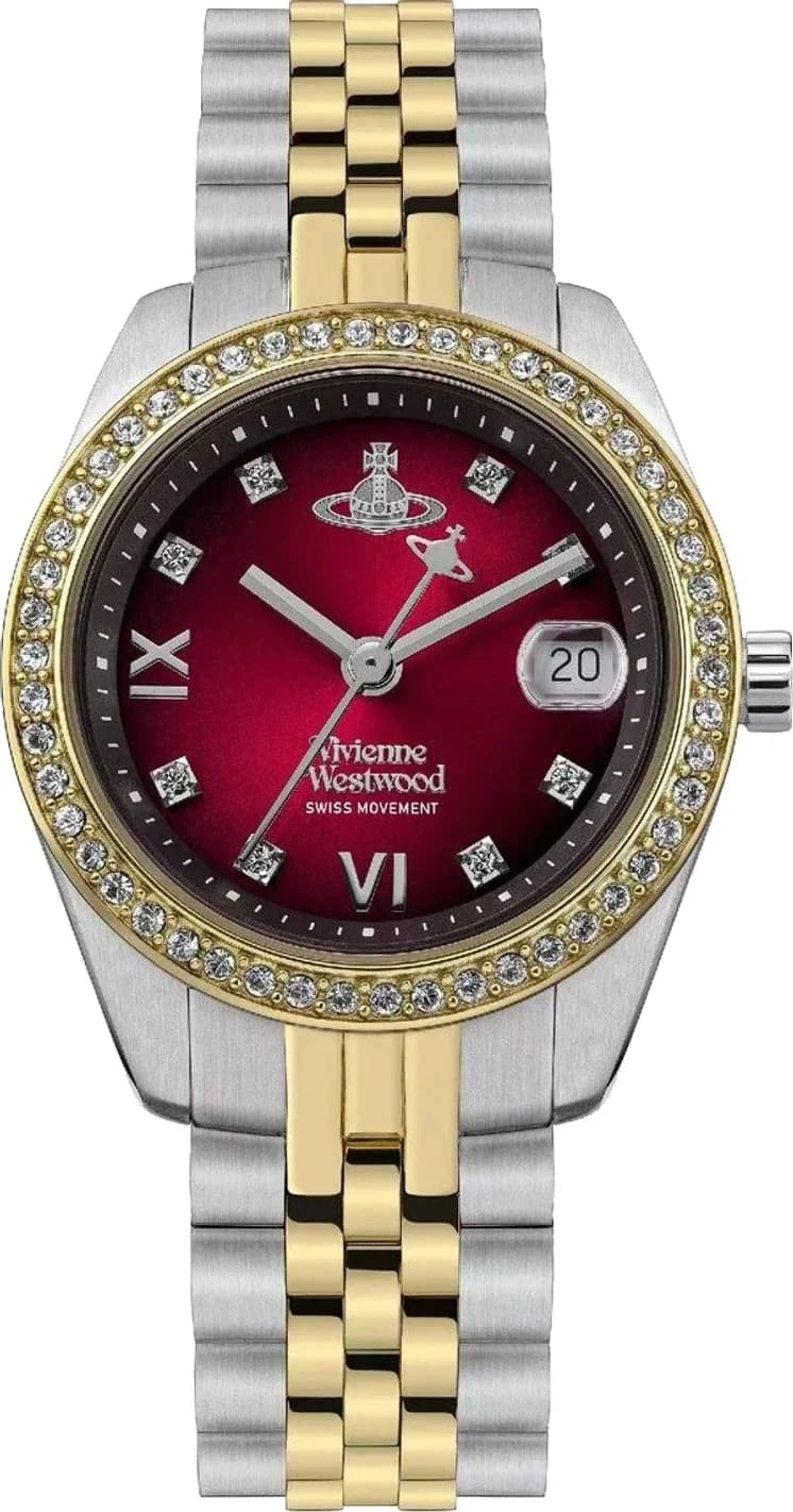 Montre Femme Vivienne Westwood Camberwell VV317RBSG cadran rouge bracelet acier