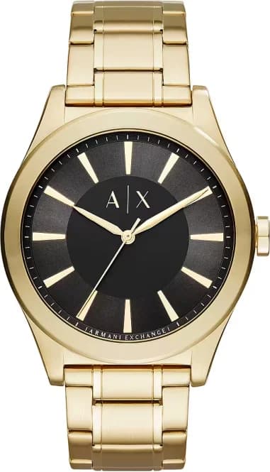Armani Exchange AX2328 Nico Gold Stainless Steel Bracelet Black Dial Men's Watch