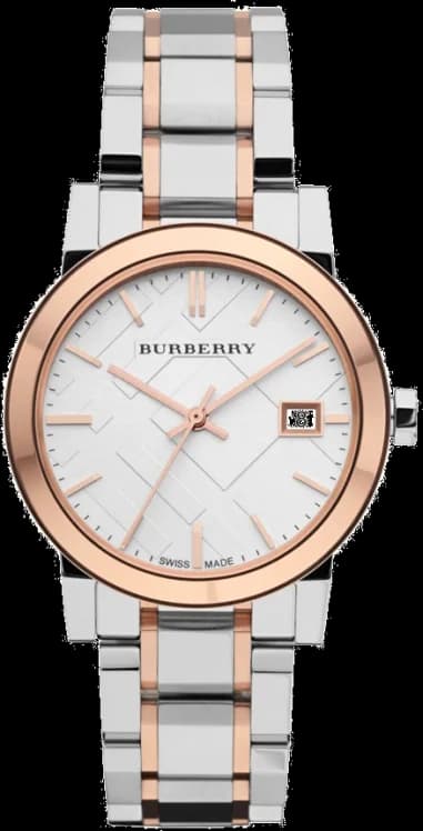 Montre Burberry BU9105 The City Ronde Bi-ton Argent et Rose Gold