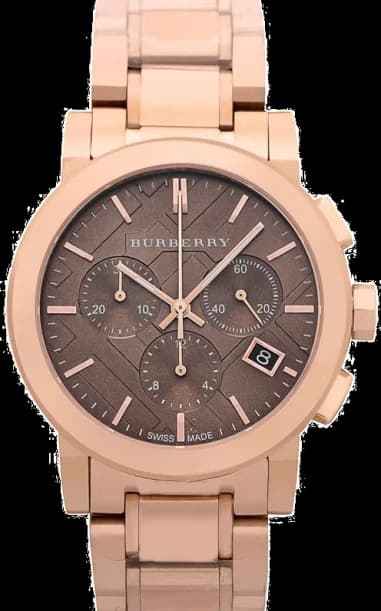 Burberry BU9754 The City Chronometer Stainless Steel Rose Gold and Brown Dial Watch