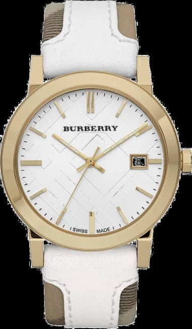 Montre burberry femme Heritage cuir blanc BU9015