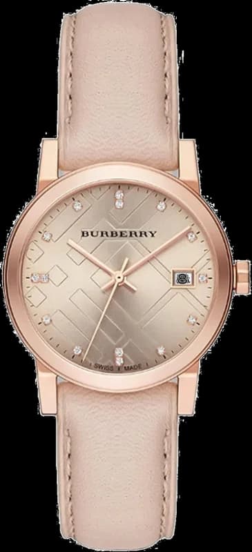 Burberry BU9131 Silver Dial Beige Leather Women's Watch