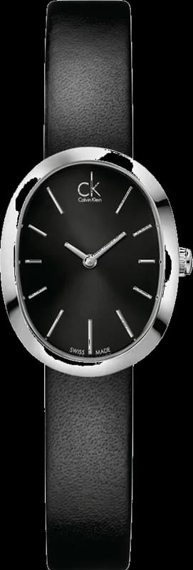 Calvin Klein K3P231C1 Black Dial and Leather Strap Women's Watch