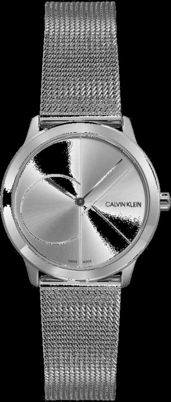 Montre Femme Calvin Klein Minimal K3M2212Z quartz cadran argenté bracelet maille en acier inoxydable argenté