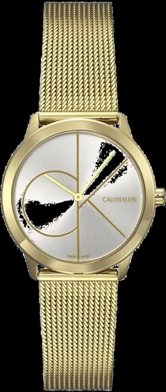 Montre Femme Calvin Klein Minimal K3M22526 quartz cadran argenté bracelet en acier inoxydable doré