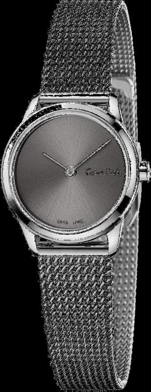 Montre Femme Calvin Klein Minimal K3M231Y3 cadran gris quartz bracelet maille en acier inoxydable gris