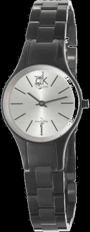 Montre Femme Calvin Klein Simplicity K4323620 quartz cadran argenté bracelet en acier inoxydable noir
