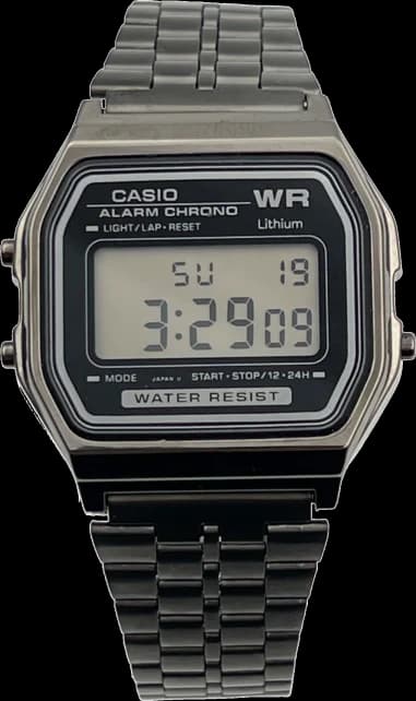 Montre Casio Collection Vintage A158WETB-ADF cadran noir digitale en métal noir