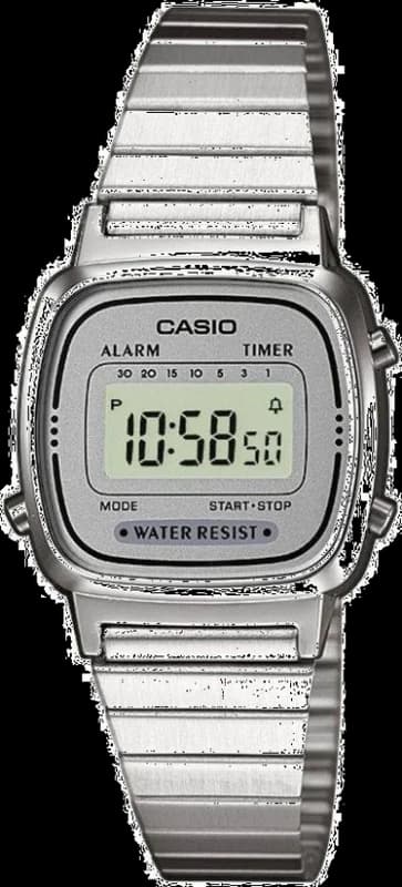 Casio LA670WEA-7EF Digital Display Grey Dial Stainless Steel Strap Women's Watch
