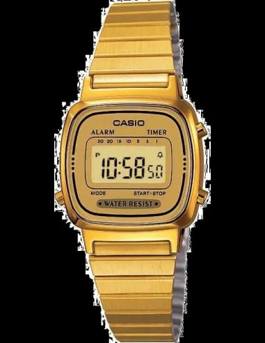 Montre Casio LA670WEGA-9EF en métal doré à affichage digital