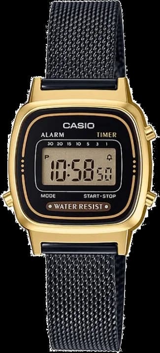 Casio LA670WEMB-1EF Milanese Mesh Black Digital Display Women's Watch
