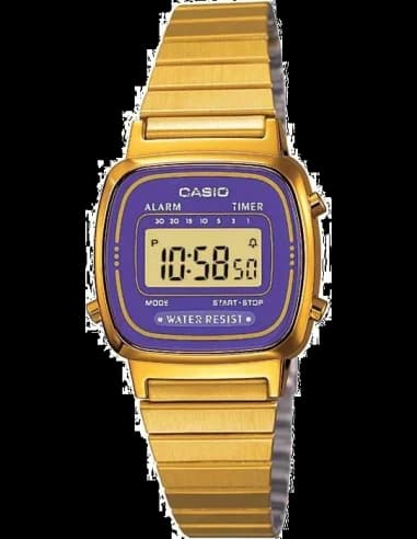 Montre Femme Casio LA670WEGA-6EF Dorée Cadran Violet