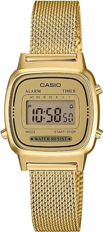 Montre Femme Casio LA670WEMY-9EF à affichage digital et maille milanaise dorée