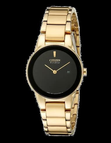 Citizen GA1052-55E Eco-Drive Gold Finish and Black Dial Men's Watch