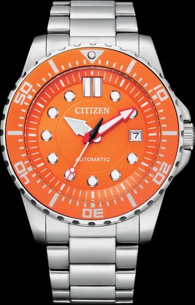 Citizen NJ0128-80X Automatic Orange Dial Stainless Steel Men's Watch