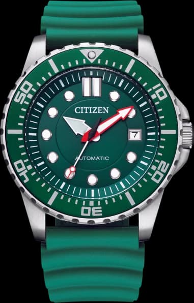 Citizen NJ0129-10X Automatic Sport Green Dial Silicone Strap Men's Watch