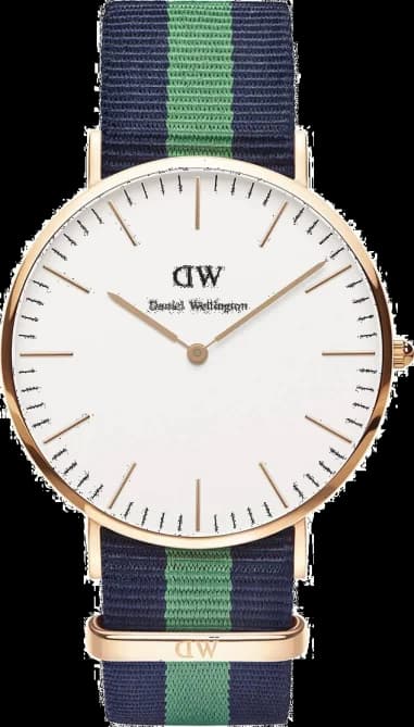 Montre Daniel Wellington Classic Warwick DW00100005 Bracelet tissu vert et bleu