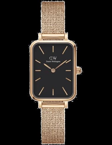 Daniel Wellington DW00100432 Quadro Rectangular Rose Gold Mesh Women's Watch