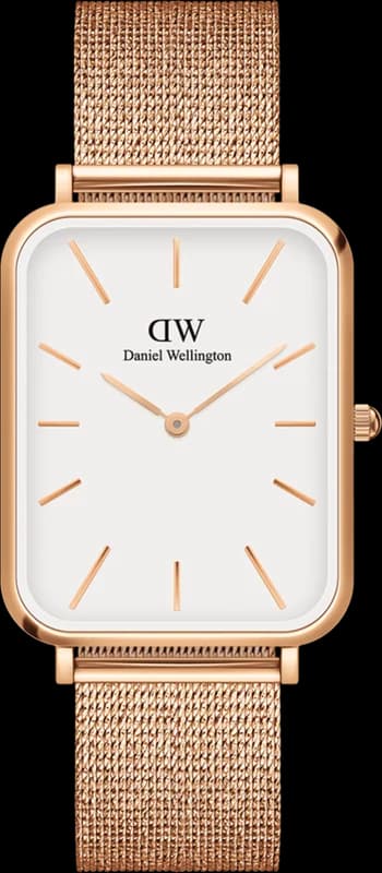 Daniel Wellington DW00100465 Quadro Pressed Melrose Rose Gold Women's Watch with White Dial
