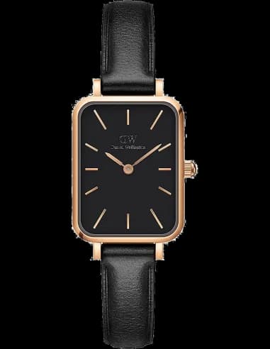 Daniel Wellington DW00100435 Quadro Pressed Sheffield Black Leather Women's Watch