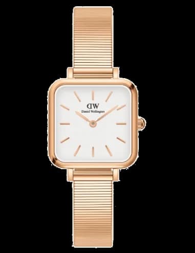 Montre Daniel Wellington Quadro Studio carée or rose cadran blanc