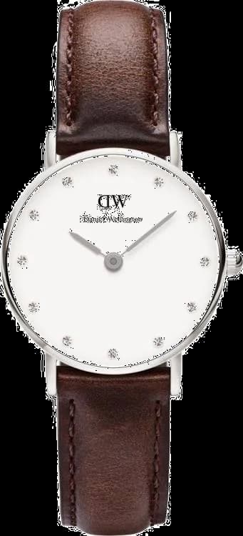 Montre Femme Daniel Wellington Classy Bristol DW00100070 Bracelet marron cuir lisse