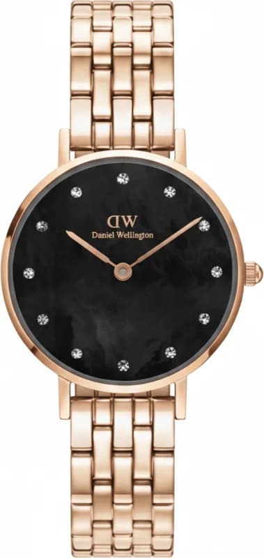 Daniel Wellington Petite Lumine 5-Link Melrose DW00100660 Black Mother-of-Pearl Women's Watch