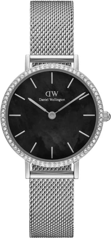 Daniel Wellington DW00100661 Petite Lumine Bezel Sterling Women's Watch Black Mother-of-Pearl Dial