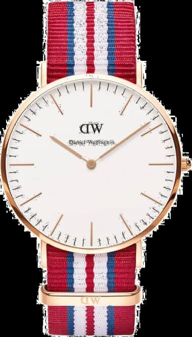 Montre Homme Daniel Wellington Classic 0112DW Bracelet tissu rouge blanc bleu