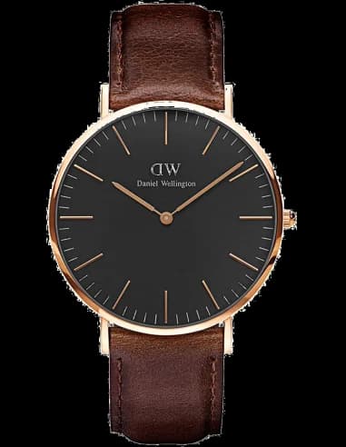 Montre Homme Daniel Wellington Classic Black Bristol Rose Gold DW00100125