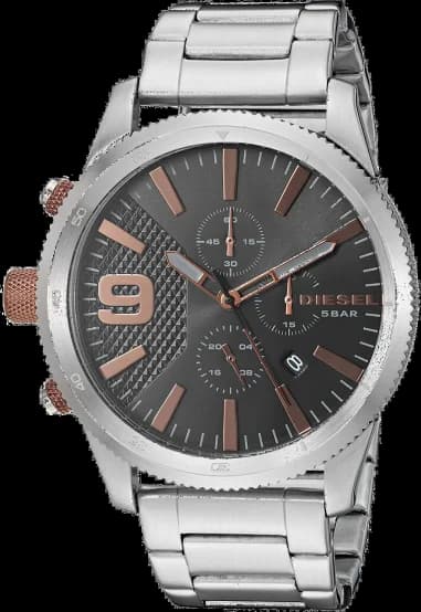 Montre Diesel DZ4457 Argentée en Acier à Texture Moletée